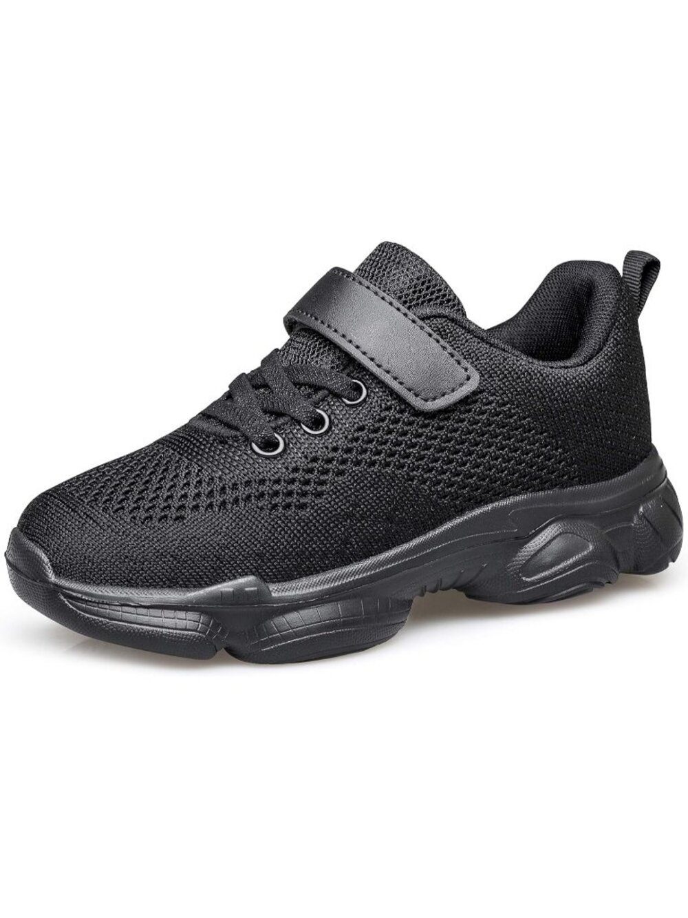 Kids Black Mesh Shoes Toddler Boys Girls Running Sport Strap Breathable Sneakers